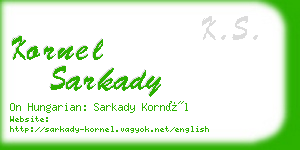 kornel sarkady business card